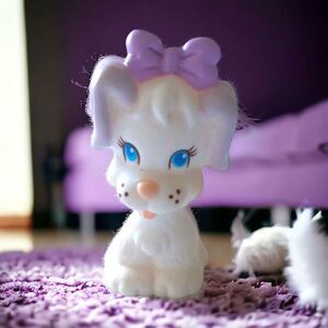 Quints Dog Puppy Vintage Purple White Vtg 1991 Dionne Quintuplets Replacement.‎